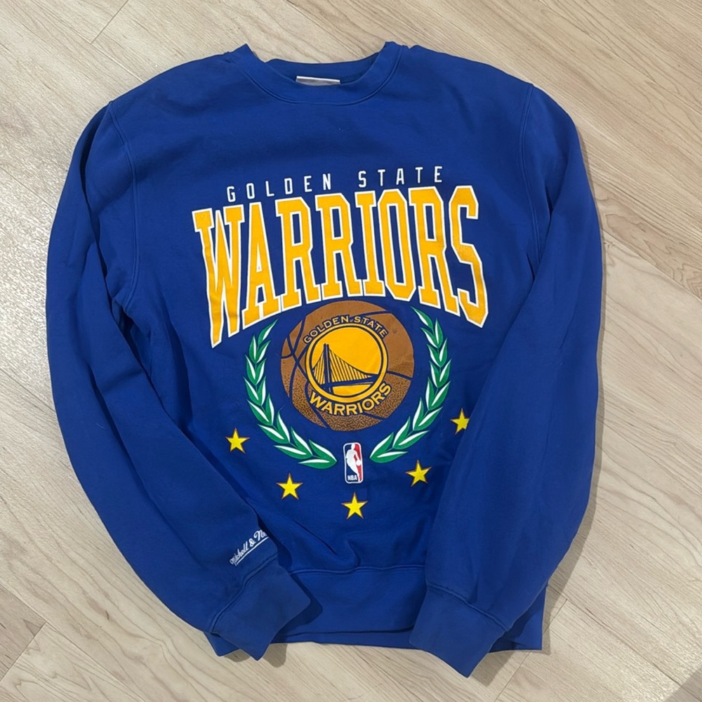 Mitchell and Ness warriors crew neck sweatshirt size medium